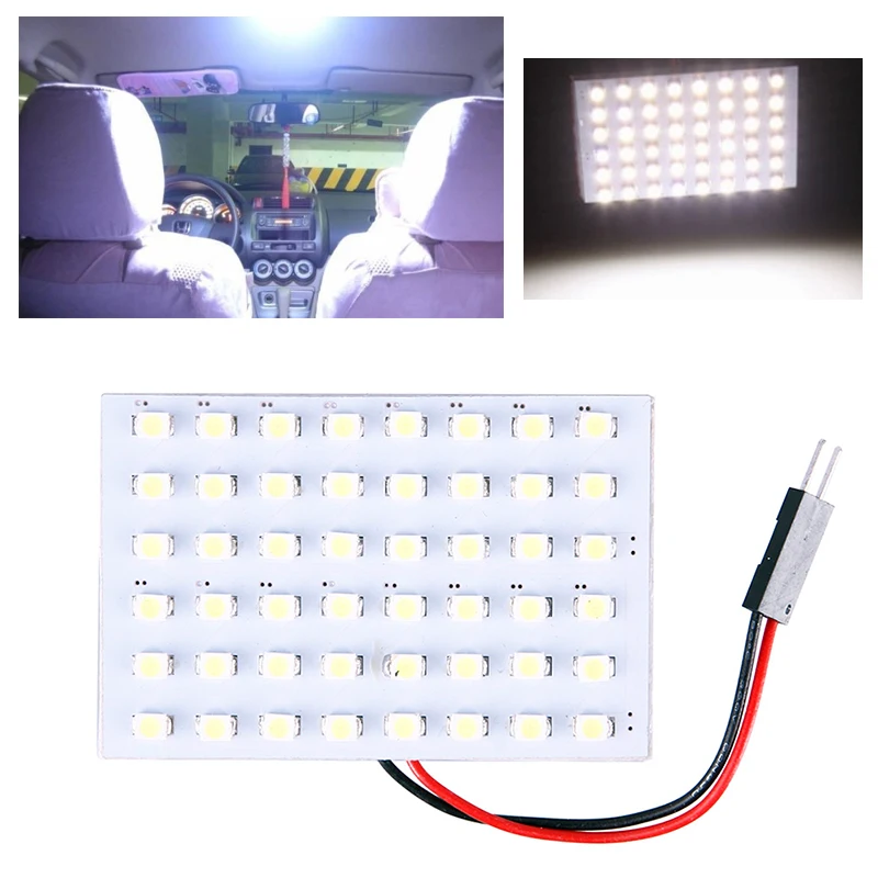 12 В 48 SMD Светодиодная панель автомобиля внутренсветильник ПА T10 Dome BA9S адаптер