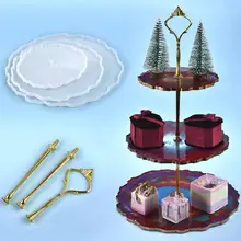 Силиконовые формы DIY Эпоксидной Смолы каботажное судно из трех Слои поднос плодоовощ Чай лоток прессформу эпоксидной смолы настольное укра...