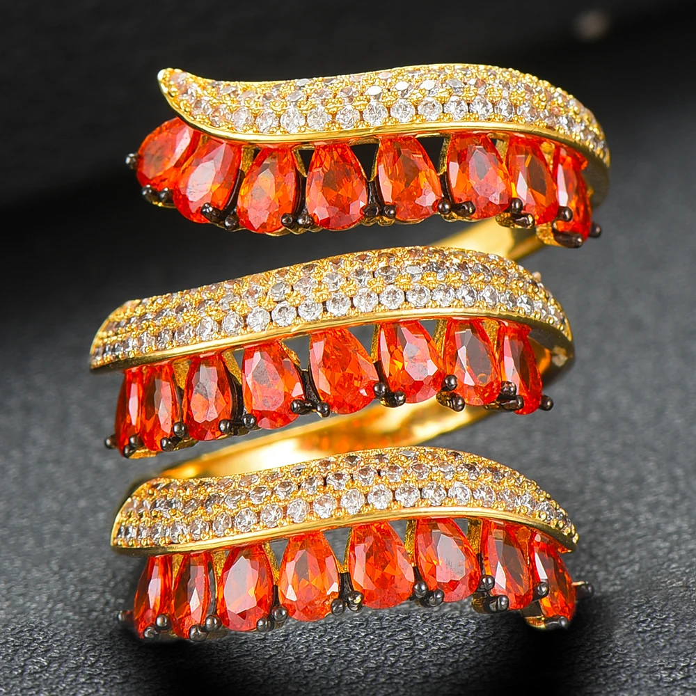 GODKI Trendy Twist Cross Wrap Ring for Women Multicolor Cubic Zircon Finger Rings Beads Charm Ring Bohemian Beach Jewelry