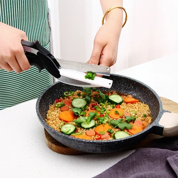 

Stainless Steel Kitchen Scissors 2 in 1 Cutting Board Chopper Clever Fruit Vegetable Multifunctional Cutter Drop shipping