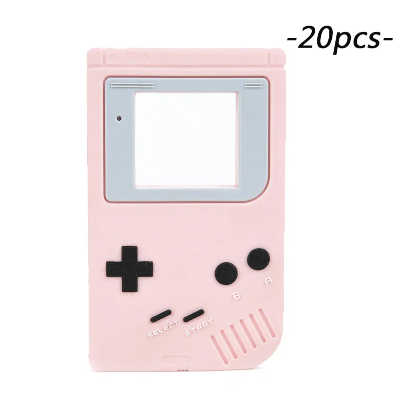 02 Детский Прорезыватель 20 шт Gameboy еда без бисфенола-а класс игрушки, Силиконовые Прорезыватели мультфильм Жевательная безопасная цепочка для прорезывания зубов кулон - Окраска металла: 02