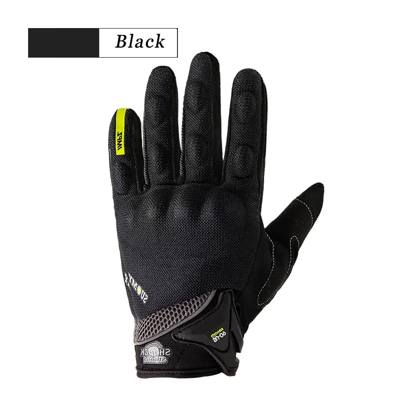 Мужские мотоциклетные перчатки/женские перчатки для мотокросса полный палец Guantes Gant мото-перчатки для езды на мотоциклах летние зеленые черные оранжевые - Цвет: Black