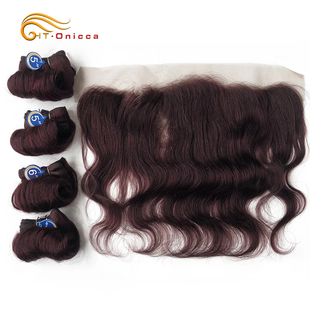 

Brazilian Human Hair Weave Bundles Body Wave Natural Hair Extensions Ombre Humain Hair Bundles With Lace Frontal Curly Bundles