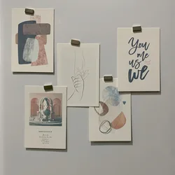 Ensemble de 5 cartes décoratives murales, Style littéraire Simple, abstrait, pour Journal, toile de fond, accessoires Photo 