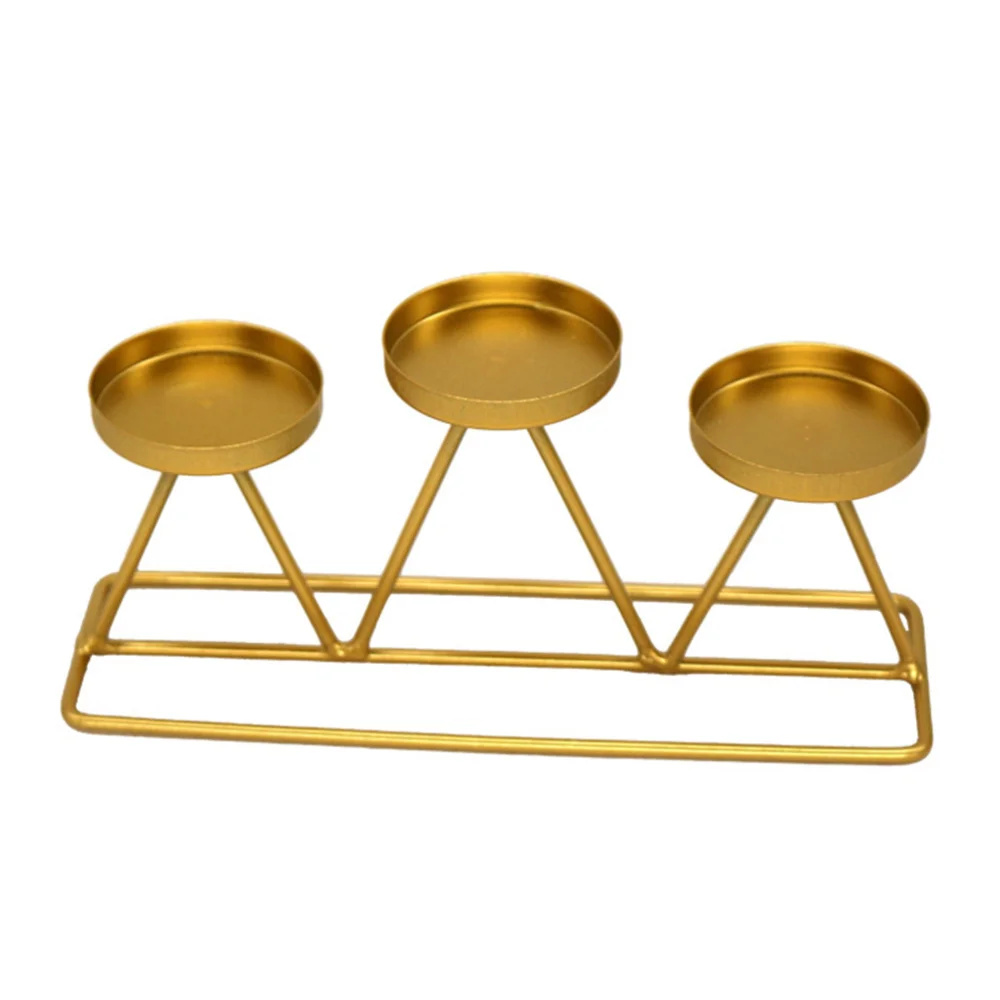 

1PC Creative Candlestick Decor Metal Candlestick Decor Three-head Candle Holder for Wedding Party Home Store