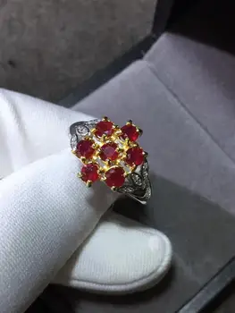 

Simple And Stylish Natural Ruby Ring Inlaid With S925 Sterling Silver Seiko Gold Plating Craft Gift