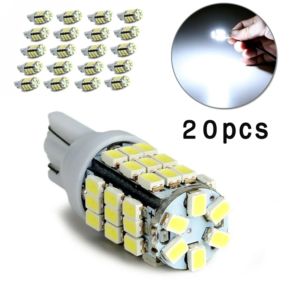 20 шт Белый T10/921/194 42-SMD DC 12V резервный обратный светодиодный светильник для лодки RV трейлера очень яркие автомобильные сигнальные лампы
