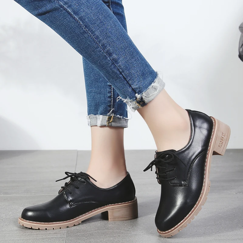 elegant brogue oxford shoes women retro formal dress female footwear eurpean ladies height increasing pumps school leather shoes (22)