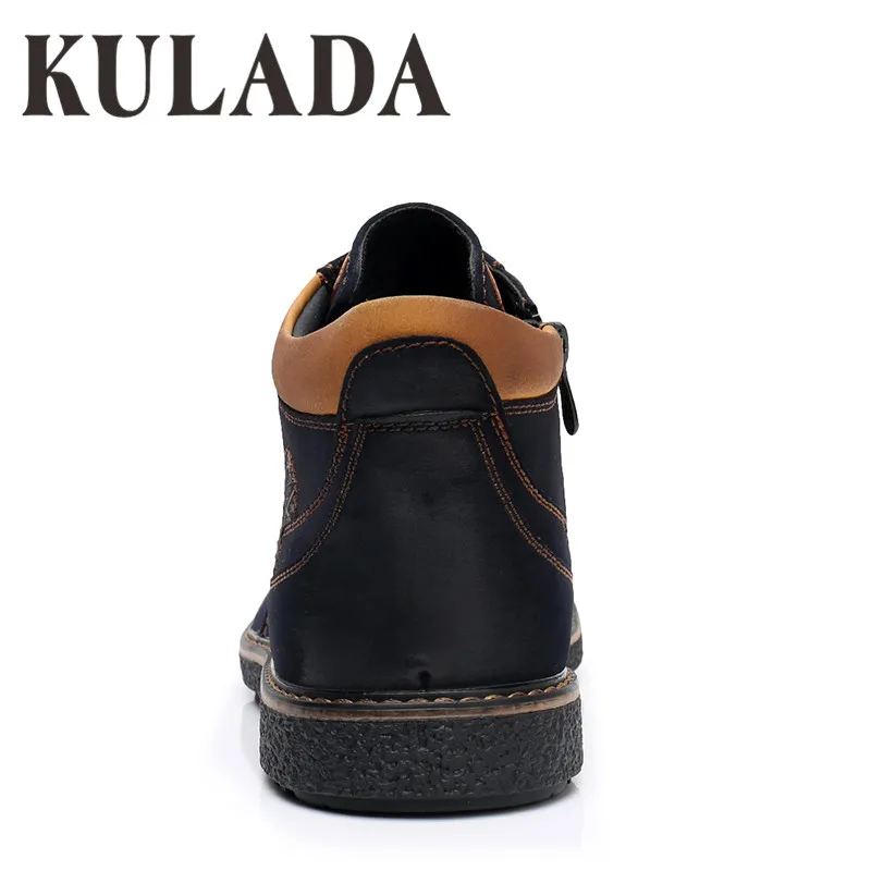 Cena KULADA 2019 buty męskie ze skóry pu buty wiosna i jesień mężczyźni buty wygodne natura pracy mężczyźni sznurowane trzewiki w stylu casual