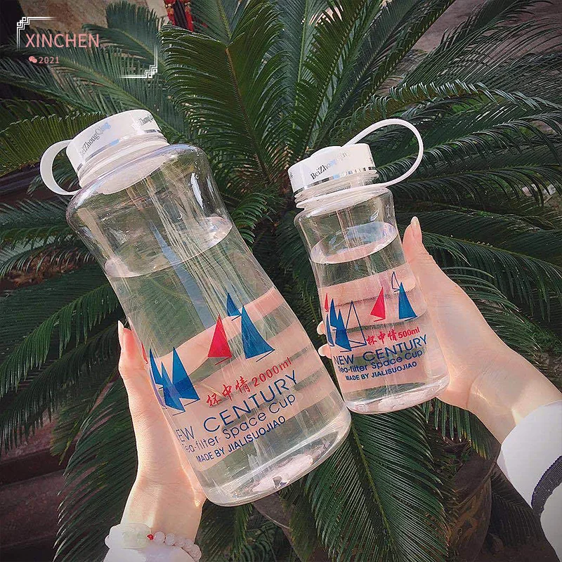 

2020 New Sport Drinking Water Bottle Outdoor Fitness Sports Bottle 1000ml 2000ml Plastic Bicycle Climbing Water Drinking Bottle