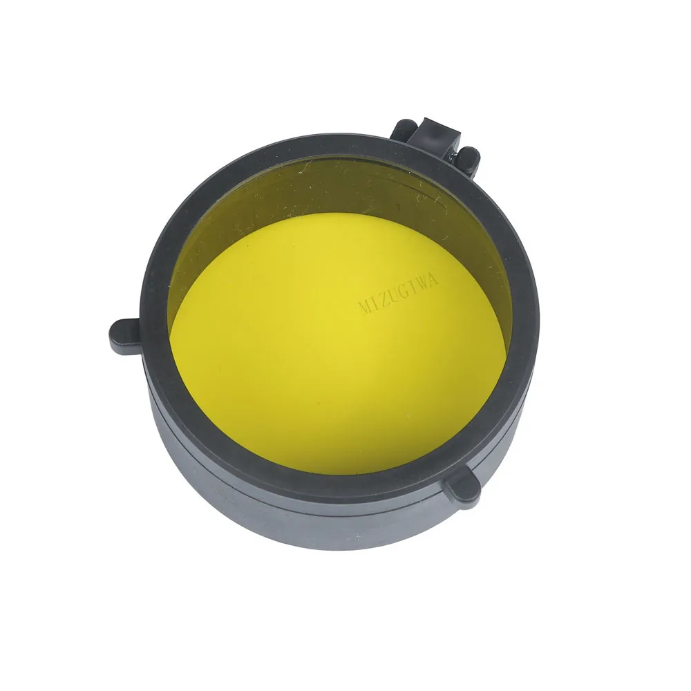 Transparent Rifle Scope Cover Protection 30mm-69mm Lens Cover Flip Up Quick Spring Cap Yellow Objective Lense Lid Hunting rifle scope lens cover rifle scope protector
