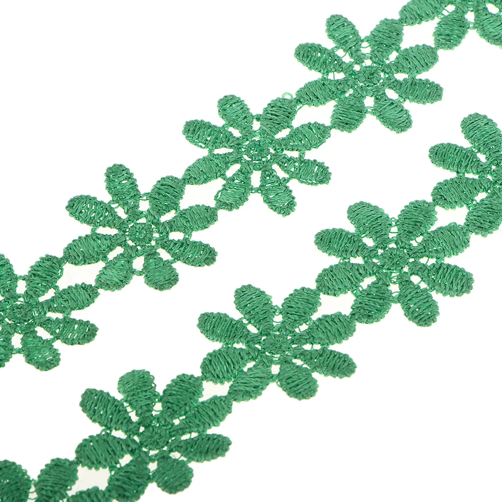 Retro Flower Lace Trim Wedding Ribbon Applique Sewing Craft Green Lace Trim Sewing Trim Embellishments DIY Clothing Accessories