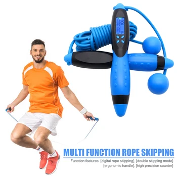 

Skipping Rope with Digital Calories Counter Timer Fitness Cordless Jump Rope Trainers Core Slid Fitness Gliding
