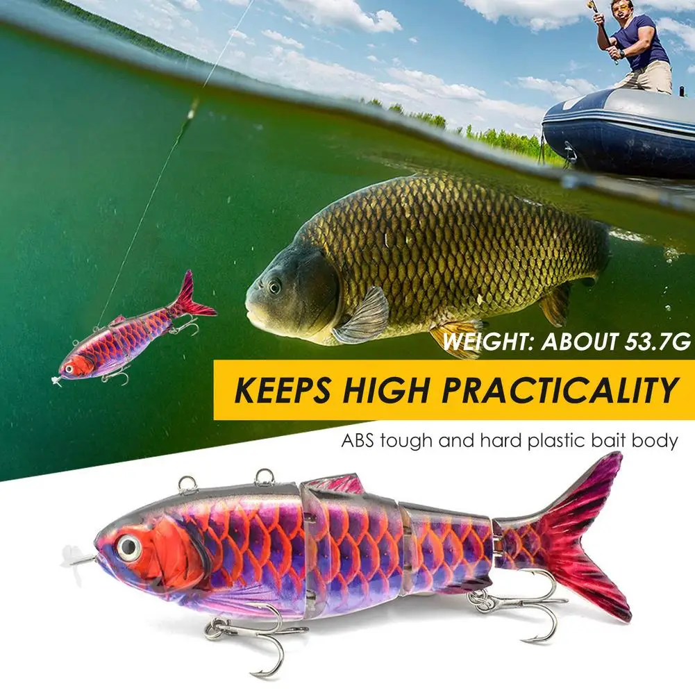 Robotic Fishing Lure USB Rechargeable Self Swimming Fishing Lures Smart  Lure Automatic Electronic Fish Multi-joint Bait