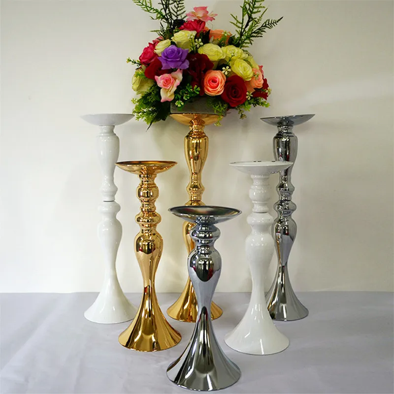 Metal Candle Holder Stand Mermaid Flowers Vase Candlestick Road Lead Wedding Supply