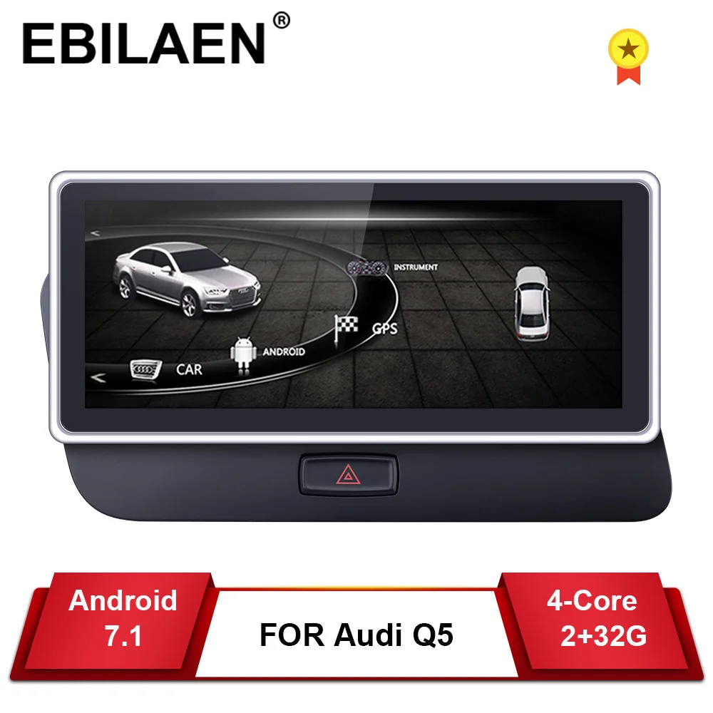 Автомобильный DVD gps плеер для Audi Q5 2009- Android 7,1 2Din автомобильный мультимедийный навигатор Авто Радио 2 ГБ+ 32 ГБ 10,25 ''ips экран