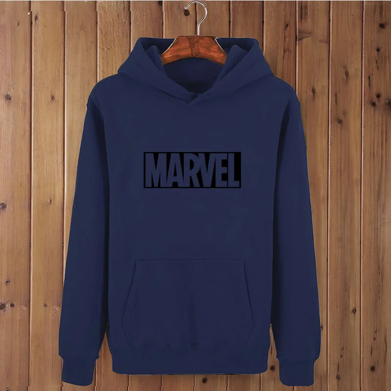 navy blue-B Осенняя и зимняя брендовая спортивная рубашка для девушек высокого качества с надписью MARVEL, модная Женская толстовка с капюшоном - Цвет: navy blue-B