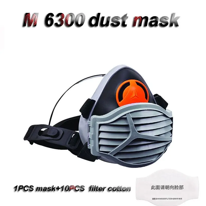 

M6300 Respirator dust mask Efficient Anti-static filter PM2.5 Protective mask welding Polished The New Gas mask