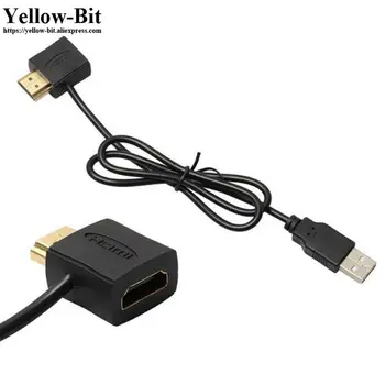 

10 Pieces/pack Computer Cable 1080P USB 2.0 HDMI Male To Female Adapter Extender Power Supply 0.5m