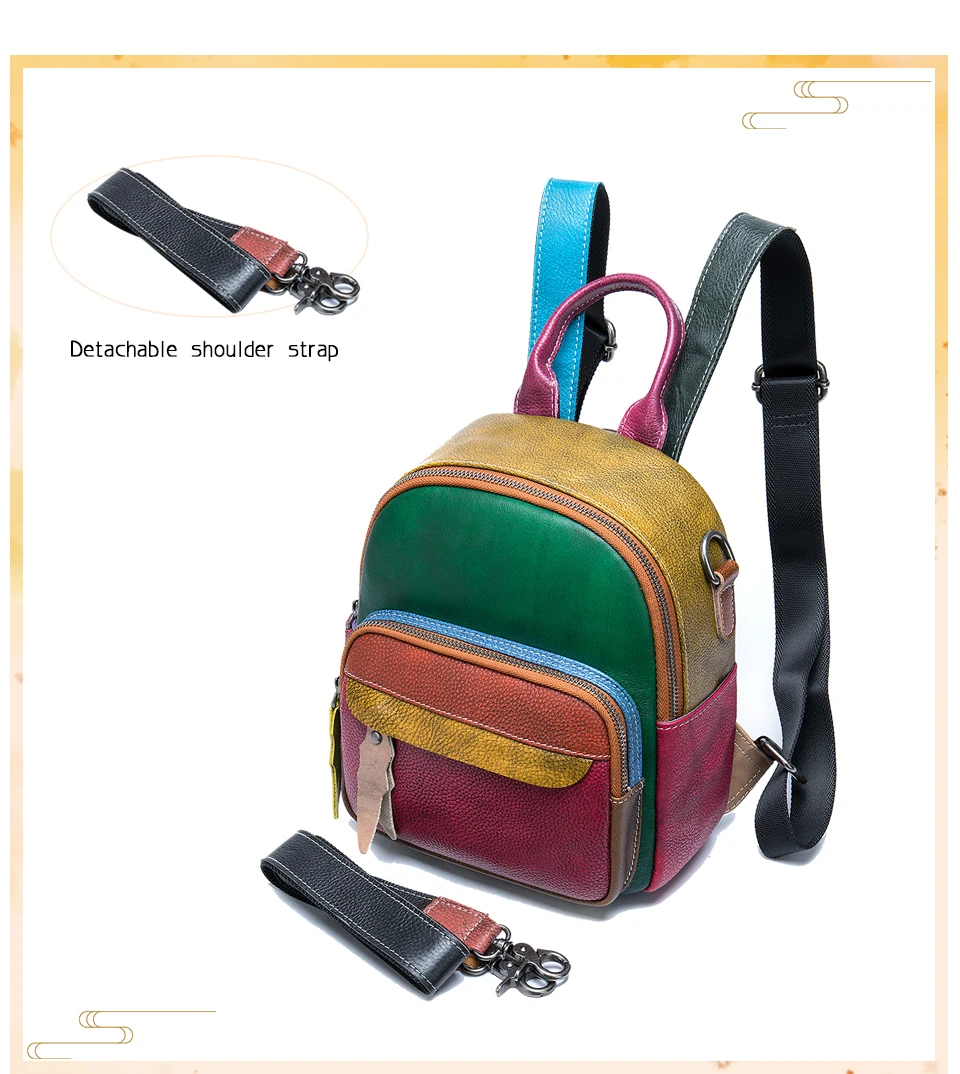 Женский рюкзак WESTAL из натуральной кожи, школьная сумка для девочек-подростков, мини-рюкзак в стиле пэчворк, женские маленькие школьные рюкзаки 049