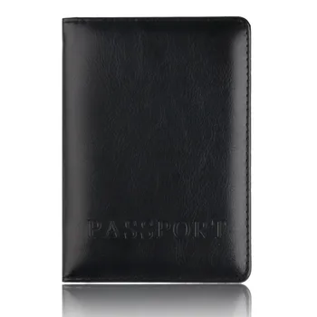 

wallet men Black Wallet Fashion Black PU Leather Passport Holder Protector Wallet Business Card Soft Passport Cover 2019