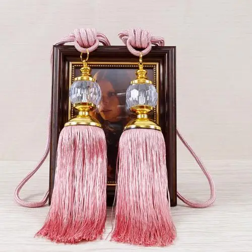 Light Pink Занавес кисточка кисть бахрома подхваты подвесной ремень шаровые веревки крючок вешалка Аксессуары для штор галстук ремень пряжка - Цвет: Light Pink