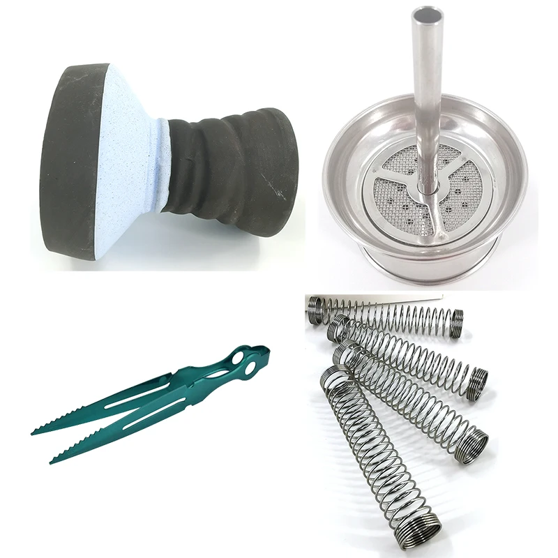 

Stainless Steel Hookah Charcoal Tongs Nargile Hose Spring For Shisha Narguile Hookah Charcoal Shelf Natural Clay Hookah Bowl