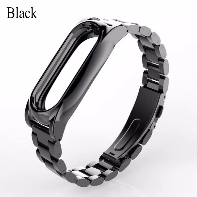 Black Для xiaomi mi band 2 ремешок плюс металлический ремешок из нержавеющей стали без винтов для mi band 2 умный Браслет ремешок для часов - Цвет ремешка: Black