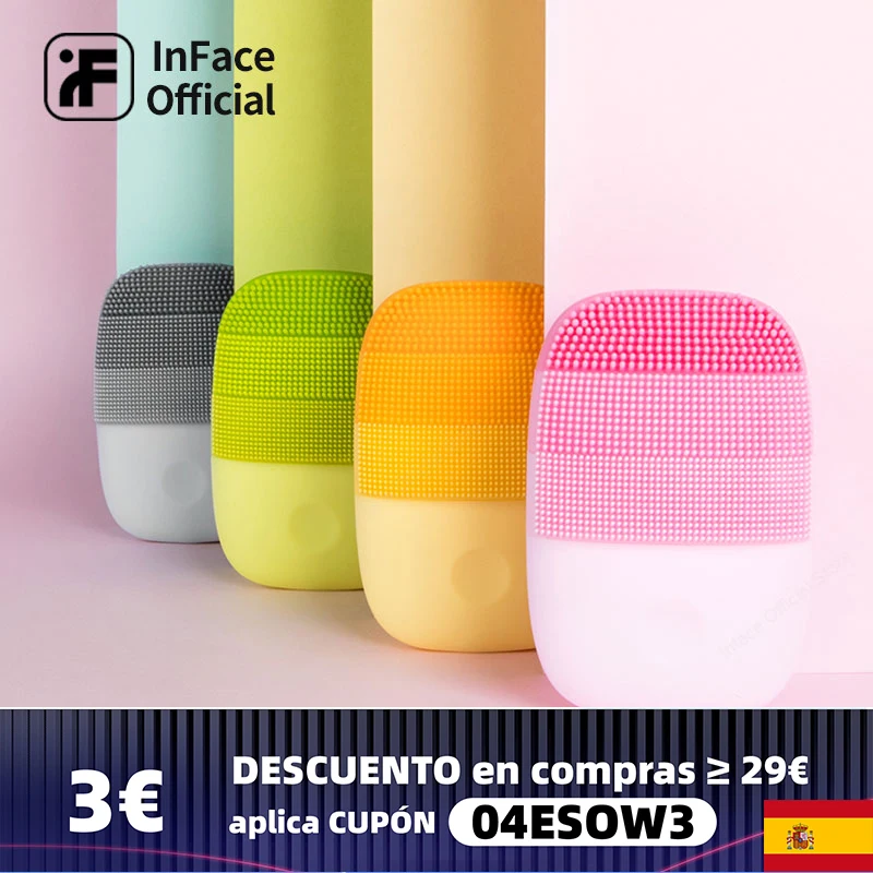 InFace-cepillo de limpieza Facial, cepillo facial, herramientas de cuidado de la piel, limpiador sónico eléctrico de silicona impermeable, masajeador de belleza Facial, limpiador facial eléctrico