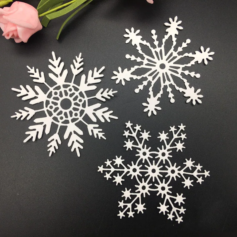 3 шт зимние снежинки металлические режущие штампы для DIY Скрапбукинг фото украшение для альбома тисненая картонная открытка ремесла высечки