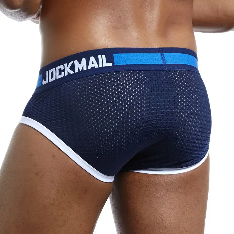 Трусы брифы JOCKMAIL мужские сетчатые Брендовое нижнее белье пикантные трусы одежда
