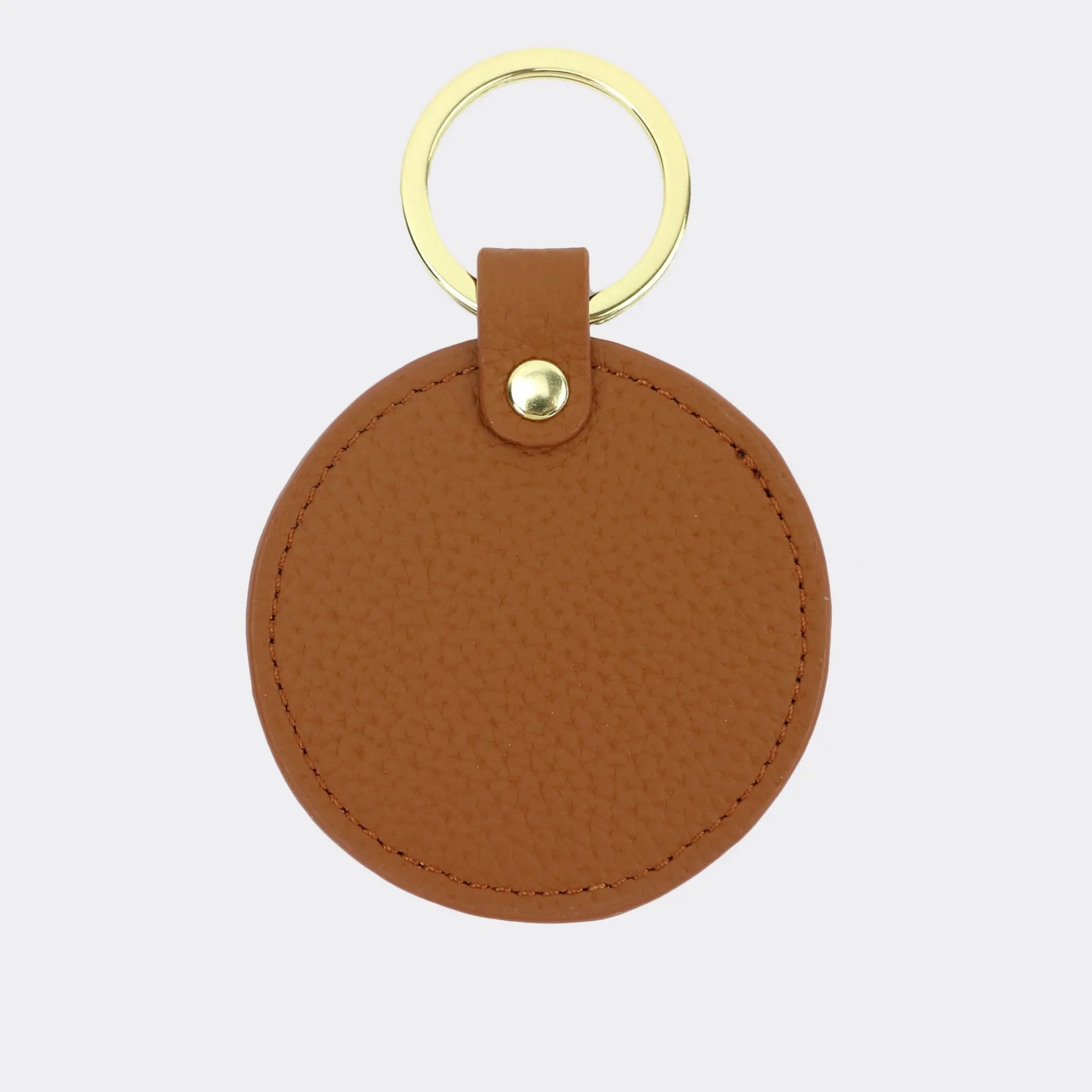 Free Monogram Round Shape Key Holder Men Women Genuine Leather Keychain Pebble Leather Circle Key Ring Gift key case,key holder,key organizer,key purse