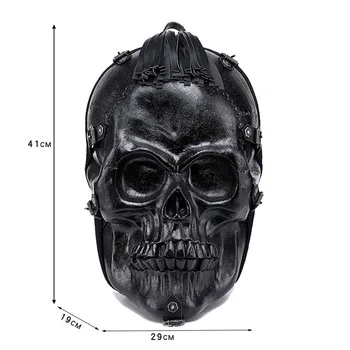 

Goth Creative Halloween Backpacks Unisex Large Capacity 3D Skull Grimace Waterproof Shoulder Bag College Students Computer Bags