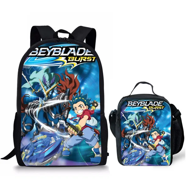 as pictures Модная школьная сумка Beyblade для мальчиков-подростков с принтом героев мультфильмов, Школьный набор, Детские крутые школьные сумки, рюкзак с сумкой для ланча - Цвет: as pictures
