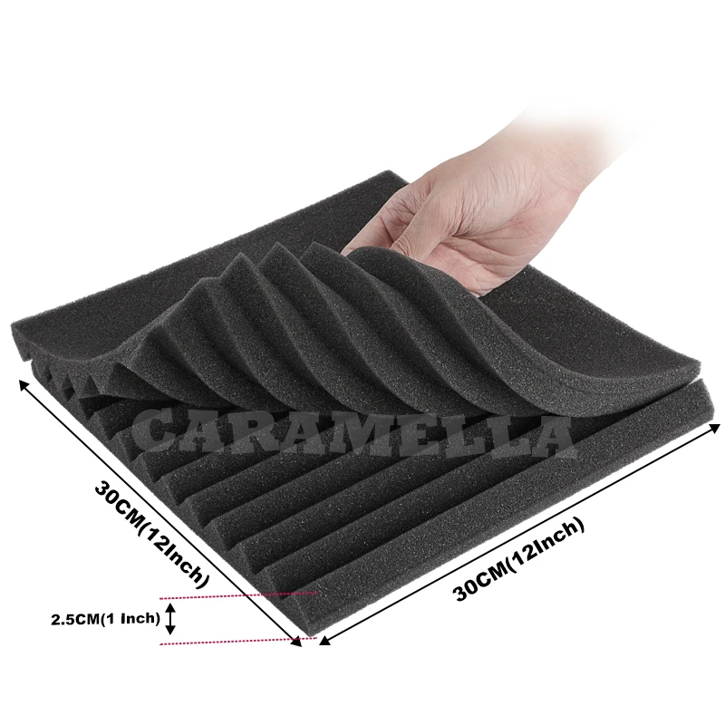 24PCS 300x300x25mm Studio Acoustic Panel Foam Sound Foam Sound Proofing Protective Sponge Soundproof Absorption Treatment Panel