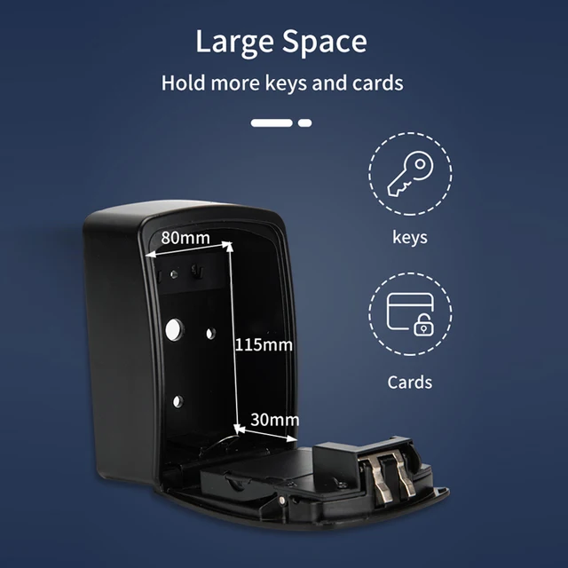 Tuya Smart Key Lock Box Wall Mounted Aluminum Alloy Key Safe Box Weatherproof With Code Key Storage Lock Box Indoor Outdoor 3