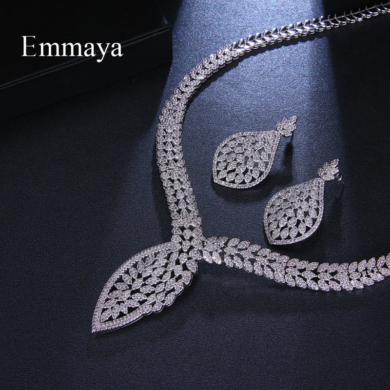 Emmaya, элегантный цветочный дизайн, AAA, кубический циркон, для женщин, наборы свадебных ювелирных изделий, вечерние, аксессуары, ювелирные изделия, подарки на свадьбу