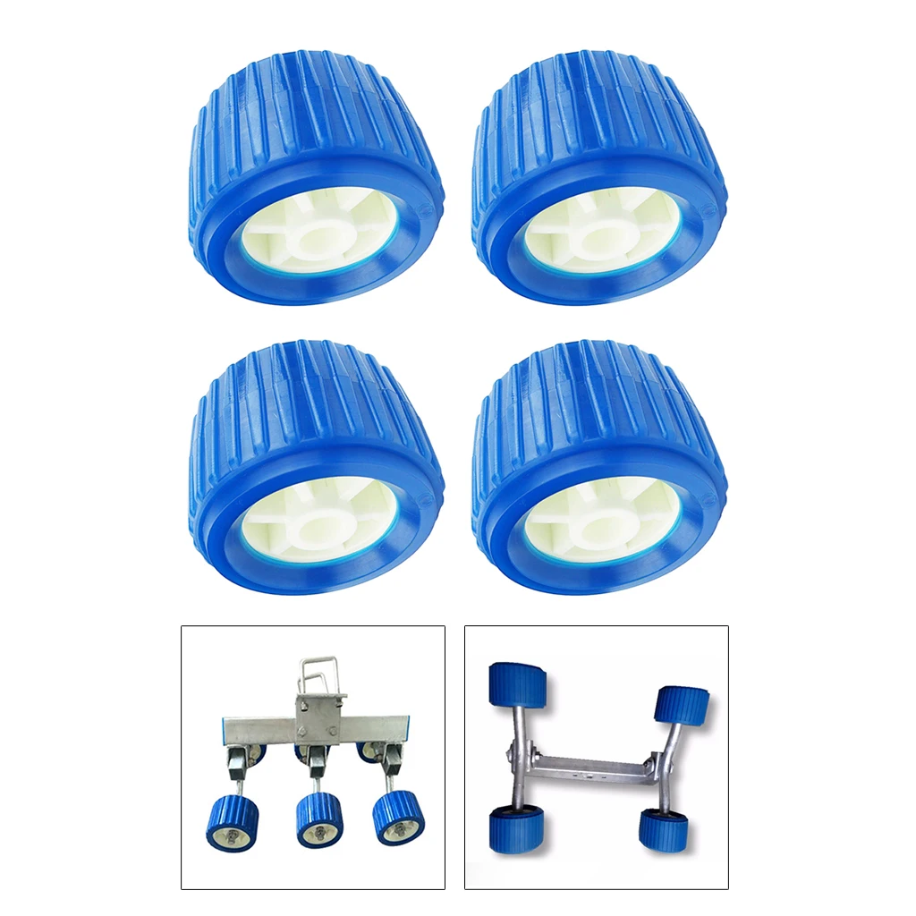 4x Boat Trailer Roller Inflatable Ribbed Wobble Roller 110x75x19mm New