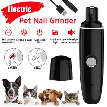 

Rechargeable Nails Dog Cat Care Grooming USB Electric Pet Dog Nail Grinder Trimmer Clipper Pets Paws Nail Cutter Black White