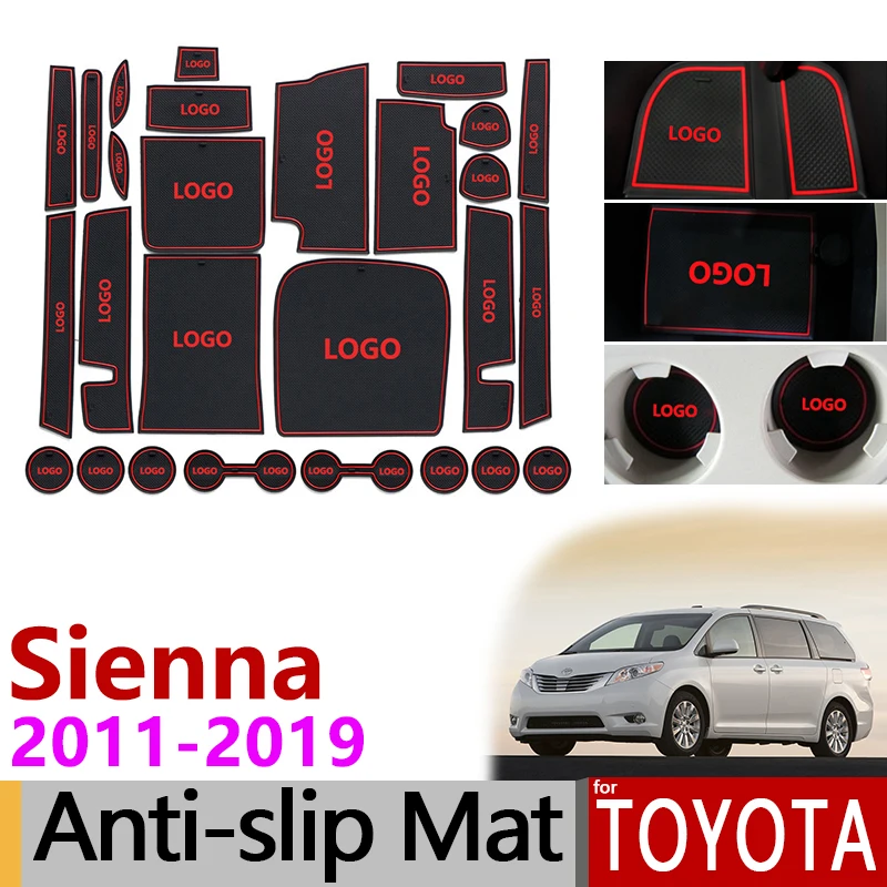 Салонные подложки для Toyota Sienna 30 XL30 2011 2012 2013 анти-скольжения Мат затворный слот подставка анти-грязный коврик