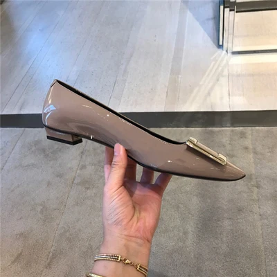 Kmeioo Classic Career Office Shoes Woman Square Toe Low Heels Women Fashion Loafers Slip-On Suqare Heels Woman Red Black Shoes grey