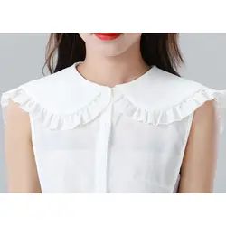 Women Girls Doll Detachable Fake Collar Ruffles Lapel Shawl Shoulder Wrap Shirt