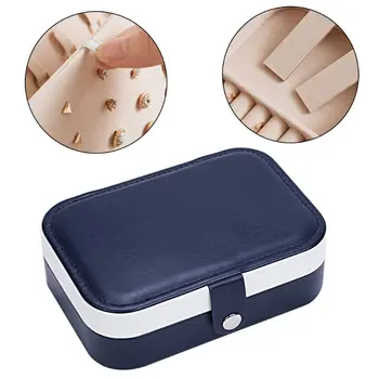 

Multi-function Jewelry Storage Box Portable Double-layer Ring Necklace Organizer