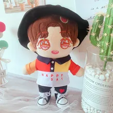 

Puppet Dress Up Fisherman Hat Idol Plush Doll Clothing 20cm Doll Clothes Polo Shirt Ripped Jeans Set Christmas Gifts