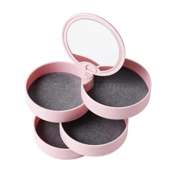 

Creative 4 Layers Rotatable Jewelry Box Container Case with Mirror Earrings Ring J02 20 Dropship