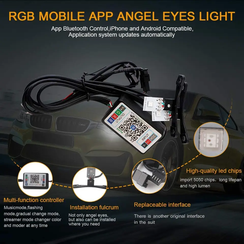 Ysy-車とオートバイのヘッドライト,5050インチbiキセノン