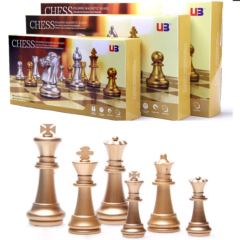 

Medieval Chess Set with High Quality Chessboard 32 Gold Silver Chess Pieces Magnetic Board Game Chess Figure Sets Checker Szachy