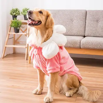 

3XL-7XL Warm Pet Dog Clothes Winter Autumn Soft Funny Sunflower Costume Flannel Pet Clothes for Large Dog Home Dog Accessories