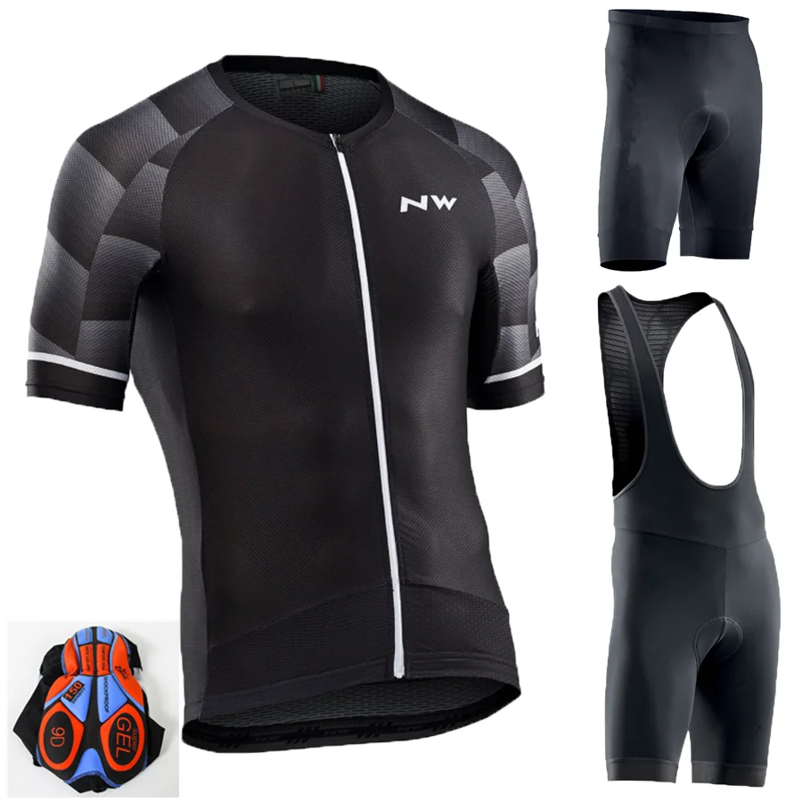 

2019 hombres ciclismo Jersey verano manga corta conjunto babero pantalones cortos bicicleta ropa deportiva camisa traje NW