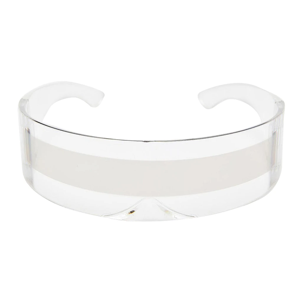 Futuristic Narrow Cyclops Sunglasses Robot Space Costume Glasses Futuristic Color Mirrored Lens Eyewear